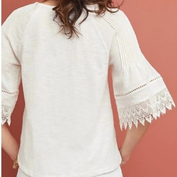 Anthropologie eri+ali slub knit and lace top - Picture 2 of 8
